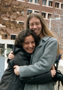 Rebecca and Heather giving big hugs